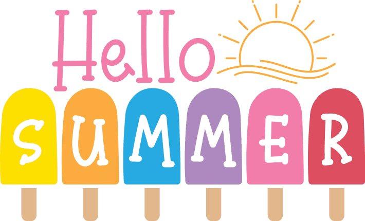Popsicles with "Hello Summer" spelled out on them.